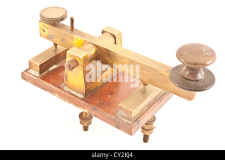 Codice Morse key isolato in uno sfondo bianco Foto Stock