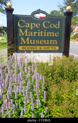 Cape Cod Massachusetts, Hyannis, Cape Cod Maritime Museum, cartello, ingresso, MA120817029 Foto Stock