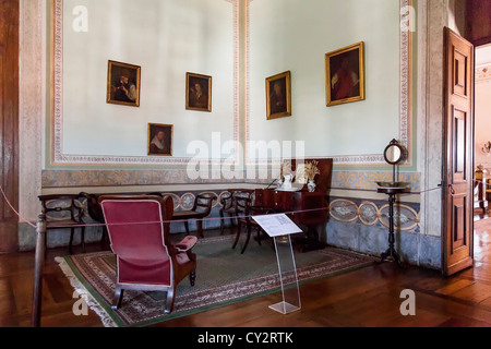 King's spogliatoio. Mafra National Palace, del convento e della Basilica in Portogallo. I religiosi francescani ordine. Architettura Barocca. Foto Stock