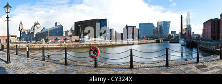 Dock Liverpool lo sviluppo.cucito panorama Foto Stock