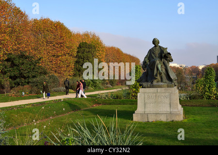 Statua del Comte de Buffon al Jardin des Plantes, Parigi Foto Stock