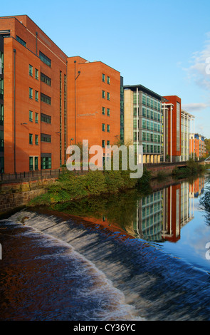 UK,South Yorkshire,Sheffield,Fiume Don,guardando ad ovest dalla signora Del Ponte,Irwin Mitchell,Edificio UKBA ,Nuovi appartamenti Foto Stock