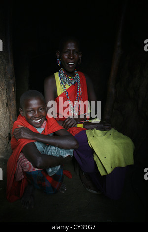 Tribù Masai in Kenya Foto Stock