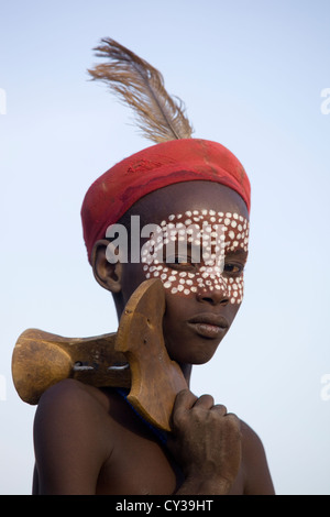 Ragazzo della tribù Erbore, Omo River Valley, Etiopia Foto Stock