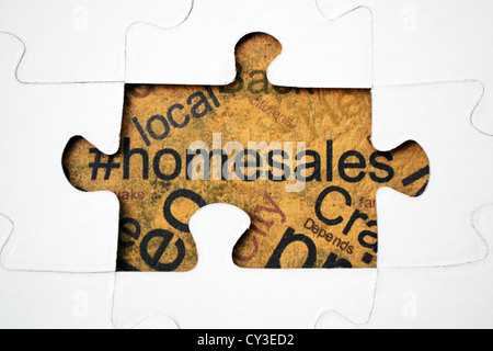 Testo Homesales su puzzle Foto Stock