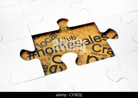 Testo Homesales su puzzle Foto Stock