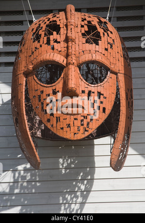 Sutton Hoo anglo-Saxon casco Suffolk in Inghilterra Foto Stock