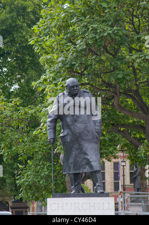 Guerra mondiale 2 il Primo Ministro Winston Churchill statua Foto Stock