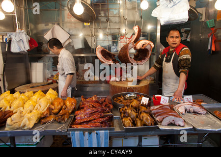 Mercato di carne di Hong Kong, Cina Foto Stock