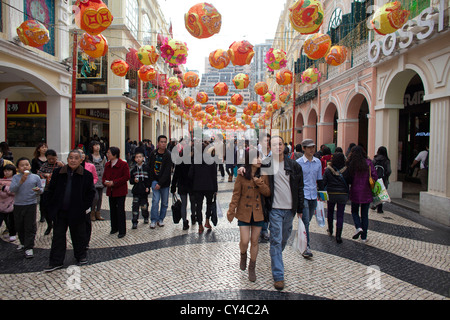 Decorazioni durante il nuovo anno cinese a Macao, Cina Foto Stock