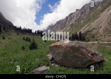 Ala Archa Canyon, Boks picco, Kyrgystan Foto Stock