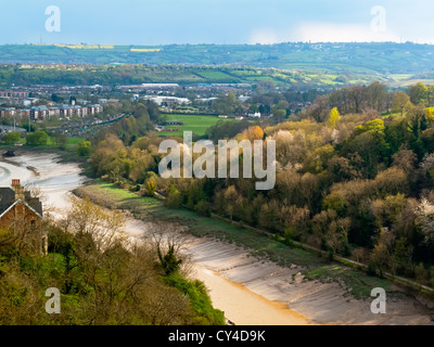 Vista del fiume Avon Gorge in Bristol England Regno Unito da Clifton Suspension Bridge progettato da Isambard Kingdom Brunel Foto Stock