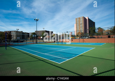 Campi da tennis in un parco a Newark New Jersey Foto Stock