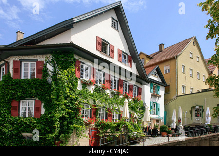 Tradizionale pub bavarese nella piccola cittadina di Nurtingen nella Germania meridionale Foto Stock