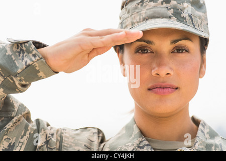 Ritratto di donna soldato dell'esercito Foto Stock