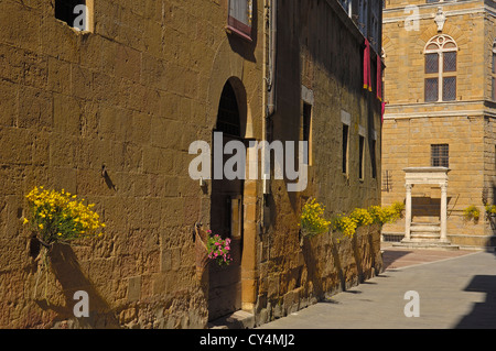 Pienza, Val d'Orcia, Val d'Orcia, sito patrimonio mondiale dell'UNESCO , in provincia di Siena, Toscana, Italia. Foto Stock