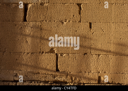 Gortyn - Una delle prime al mondo registrati incisi di norme di legge. Scrivere su un muro di pietra di Messara pianura, Creta Foto Stock