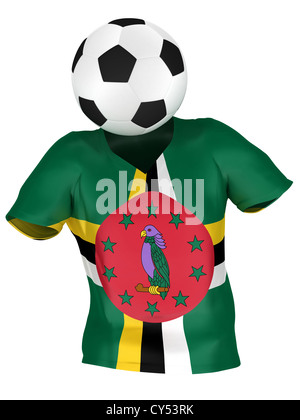 Nazionale di calcio della Dominica . Tutti i team Collection . Isolato Foto Stock