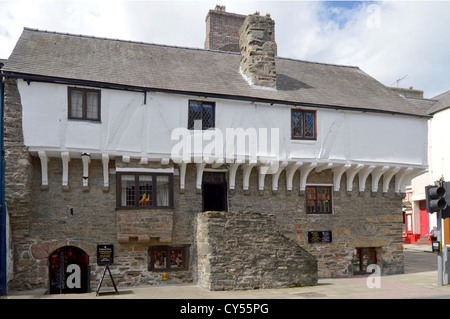 Aberconwy House mercanti medievali home & più antica casa a Conwy costruito intorno al 1300 e proprietà del National Trust Foto Stock