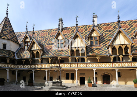 Hospices de Beaune, Hotel Dieu, Beaune, Borgogna, Cote d'Or, Francia, Europa Foto Stock