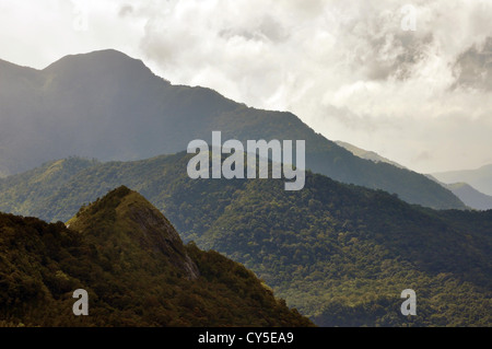Lo skyline di Ponmudi colline, Kerala, India Foto Stock