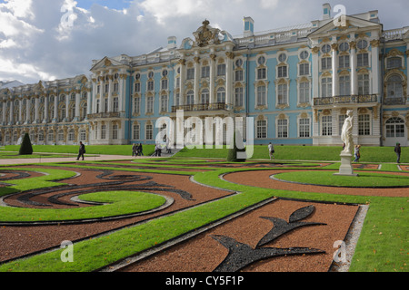 Il Palazzo di Caterina, Carskoe Selo, Pushkin, San Pietroburgo, Russia Foto Stock