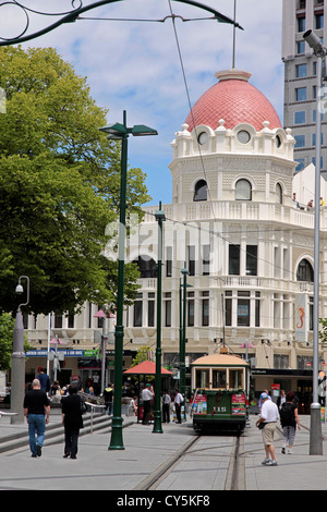 Christchurch Cathedral Square prima della messa a terra quake, Nuova Zelanda Foto Stock