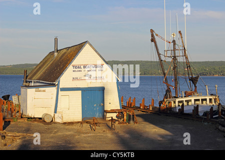 Canada Nova Scotia Baia di Fundy Digby province marittime della flotta di pesca al molo Foto Stock