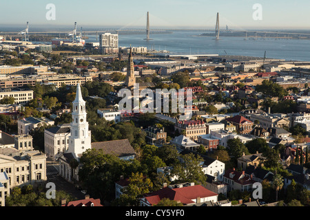 Vista aerea di Charleston, Carolina del Sud. Foto Stock