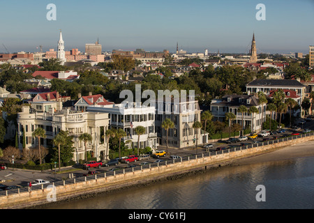 Vista aerea della batteria Charleston, Carolina del Sud. Foto Stock