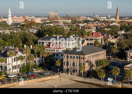 Vista aerea della batteria Charleston, Carolina del Sud. Foto Stock