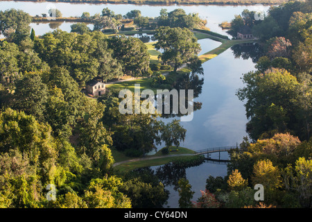 Vista aerea di Middleton Place plantation Charleston, Carolina del Sud. Foto Stock