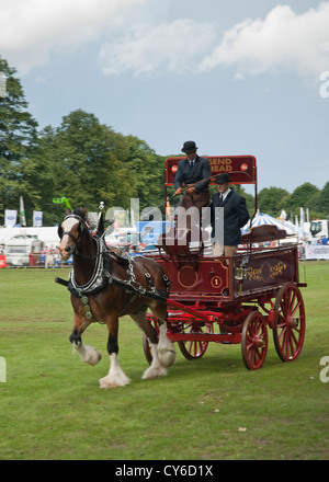 Storica birreria carrello visualizzazione presso l'Highland Show, Edimburgo Foto Stock