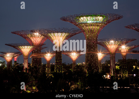 Giardini dalla Baia di Singapore Foto Stock