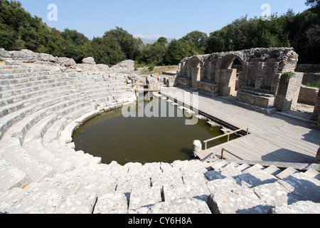 Il III secolo A.C. teatro di Butrinto in Albania Foto Stock