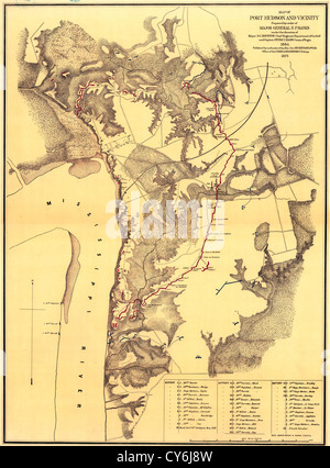 Mappa di Port Hudson e vicinanze, USA La guerra civile Foto Stock