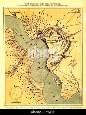 Port Hudson e delle sue difese USA durante la guerra civile Foto Stock