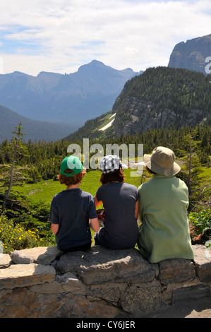 Vista da Logan pass Centro Visitatori Parco Nazionale Glacier Montana MT US Foto Stock