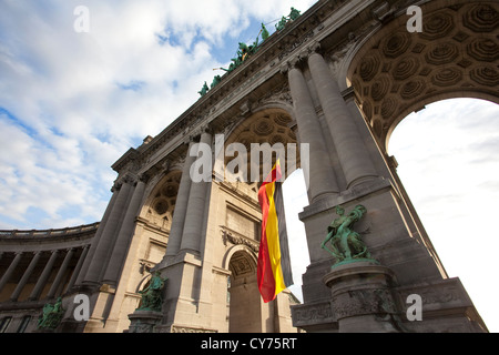 Parco del Cinquantenario Arch, arco trionfale, Parc du Cinquantenaire, Jubelpark, Brussels, Bruxelles, Europa Foto Stock