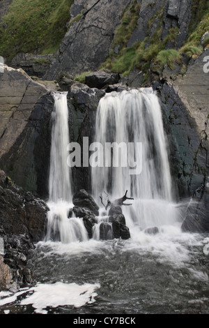 Mulino Spekes bocca cascata vicino Hartland Quay North Devon Foto Stock