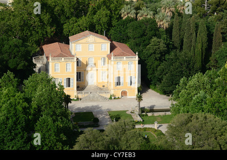 Vista aerea del parco e giardino della Bastide de la Magalone su Boulevard Michelet Marsiglia o Marsiglia Provenza Francia Foto Stock