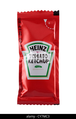 Bustina di Heinz Tomato Ketchup Foto Stock