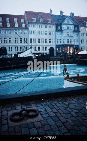 Inverno mattina - Nyhavn, Copenhagen, Danimarca Foto Stock