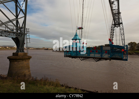 Newport Transporter Bridge,una gondola ponte in stile aperto dal Signore Tredegar 12 Settembre 1906 Foto Stock