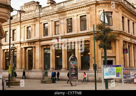 Natwest Bank tradizionale centro città filiale, Newport, Wales, Regno Unito. Foto Stock