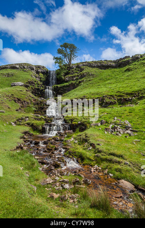 Cascate a Cray, North Yorkshire. Foto Stock