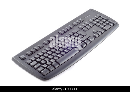 Il nero della tastiera del computer isolato su bianco Foto Stock