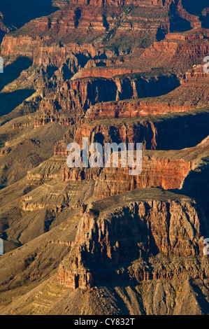 Dettaglio del canyon lungo il bordo Sud del Grand Canyon National Park, Arizona Foto Stock