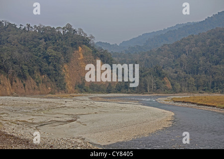 Debang il letto del fiume, Arunachal Pradesh, India Foto Stock