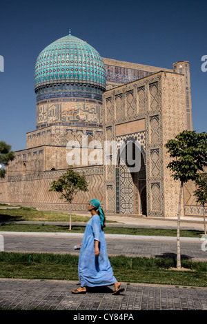 Bibi Moschea Khanym Samarcanda Uzbekistan Foto Stock